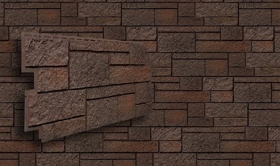 Фасадная панель VOX Sandstone (Сандстоун) в темно-коричневом цвете купить в Белгороде