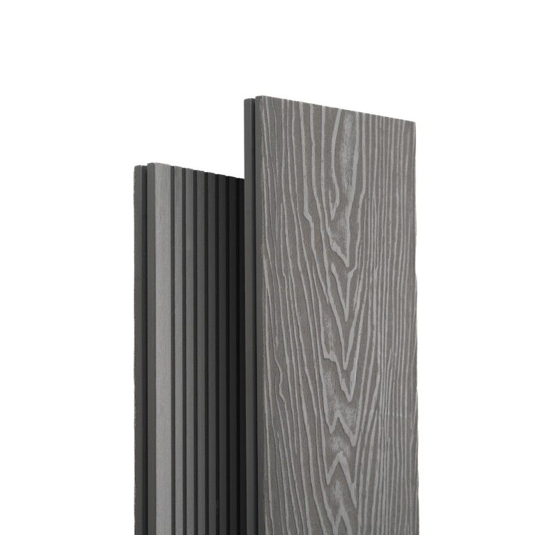 Террасная доска Экодекинг Топ полнотелая, Серый купить в Белгороде