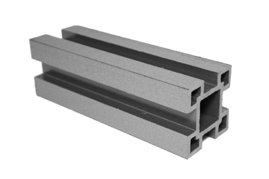 Столб ДПК с пазами АЙ-ТЕХПЛАСТ серого цвета купить в Белгороде