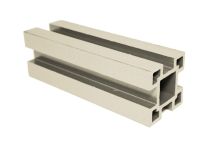 Столб с пазами ДПК AЙ-ТЕХПЛАСТ цвета слоновой кости