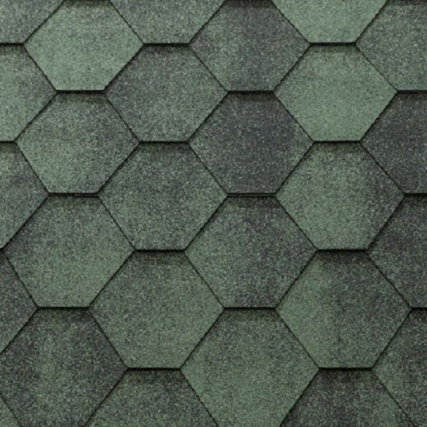 Гибкая черепица KATEPAL JAZZY в зеленом цвете купить в Белгороде