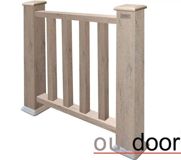 Ограждение из ДПК Outdoor Классик 3D STORM в сером миксе купить в Белгороде