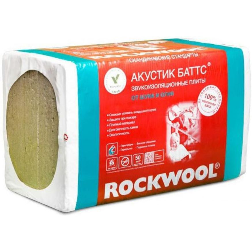Утеплитель Акустик Баттс 50X600X1000 Rockwool купить в Белгороде