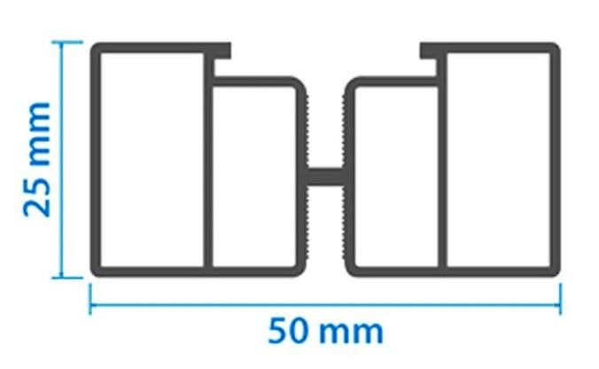 Алюминиевая несущая лага KRONEX 50x25x3000 мм купить в Белгороде