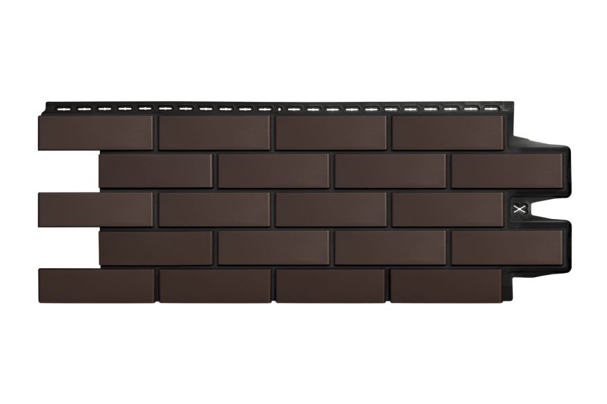Фасадные панели Grand Line, Клинкерный кирпич Design, Шоколадный, шов RAL 9005  купить в Белгороде