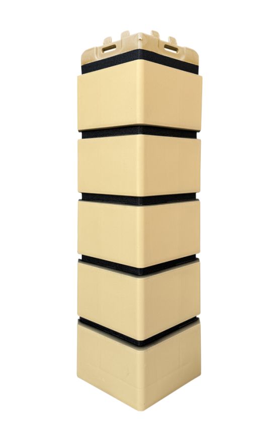 Угол наружный Grand Line, Клинкерный кирпич Design, Песочный, шов RAL 9005  купить в Белгороде