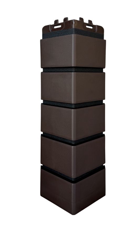 Угол наружный Grand Line, Клинкерный кирпич Design, Шоколадный, шов RAL 9005  купить в Белгороде