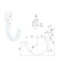 Крюк короткий усиленный модернизированный с комплектом крепления Aquasystem, PU MATT, RAL 8017 Темно Коричневый 150/100
