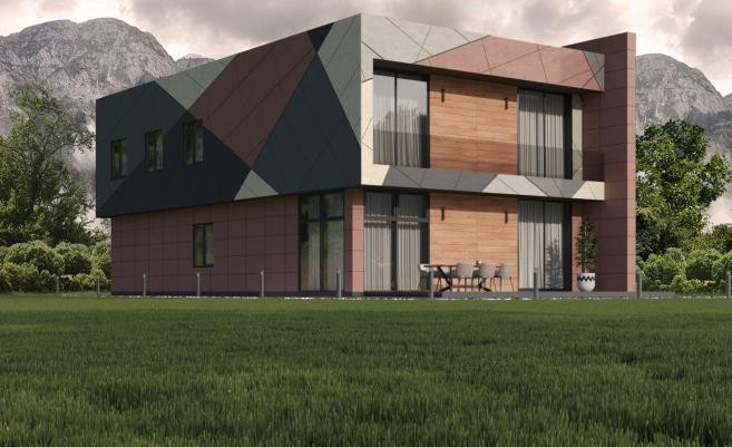 Фиброцементные панели Roofas COLOR Line Красный купить в Белгороде