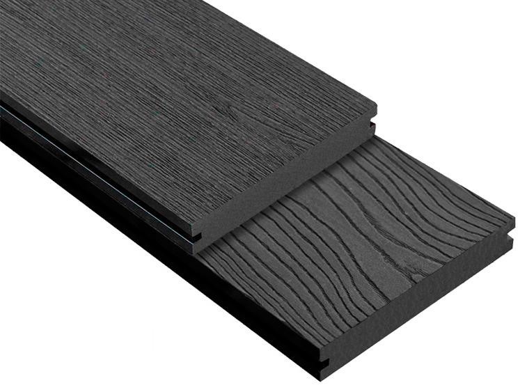 Террасная доска DPK Outdoor 3D полнотелая STORM/OCEAN BLACK черного цвета купить в Белгороде