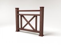 Ограждение из древесно-полимерного композита FG2, цвет шоколадный.